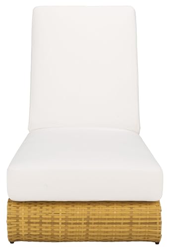 Safavieh Outdoor Collection Vale Natura/White Adjustable Chaise Lounge Chair Natural/White