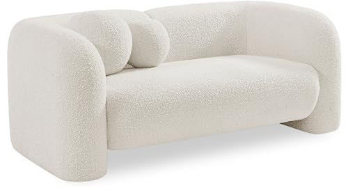Meridian Furniture Emory Collection Art Deco Loveseat Cream