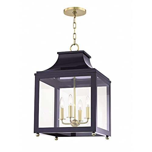Bailey Street Home Four Light Large Pendant Polished Nickel/Navy Silver