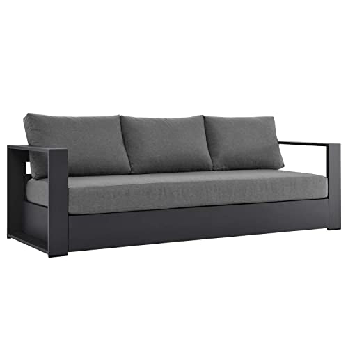 Modway Tahoe 4-Piece Fabric Powder-Coated Aluminum Outdoor Set Gray Charcoal