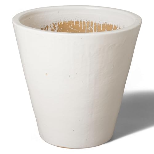 Emissary 26in White Stoneware Round Planter