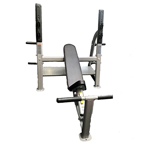 Fitness First Adjustable Incline Bench with Olympic Weight Plate Storage Black