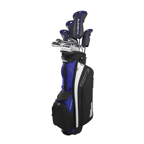 Wilson PlayerFit™ Complete Golf Set with Carry Bag - Men's Right Hand, Stiff, Steel Blue/Black