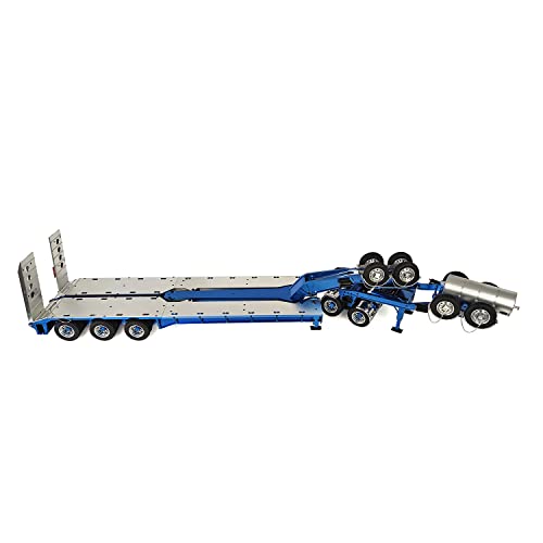 TOUCAN RC HOBBY JDMODEL 1.5M Metal Trailer for 1/14 Tractor Truck Blue Silver