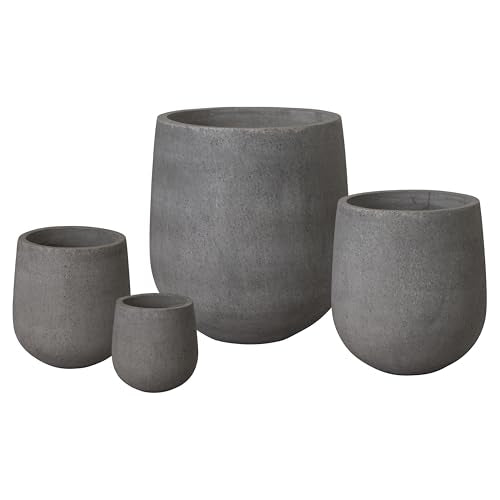 Emissary Opus Gray Terrazzo Round Planters Set of 4