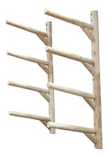 Log Kayak Rack 4-Place Kayak/SUP Wall-Mounted Rack Unfinished