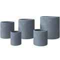 LeisureMod Tundra 5-Piece Fiberstone and MGO Clay Planter Set Aged Concrete
