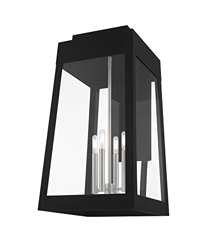 Livex Oslo Four Light Outdoor Wall Lantern Black