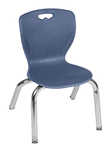 Regency Kee Height Adjustable Classroom Table Set with Two 12" Andy Chairs, 60" x 30", Maple/Navy