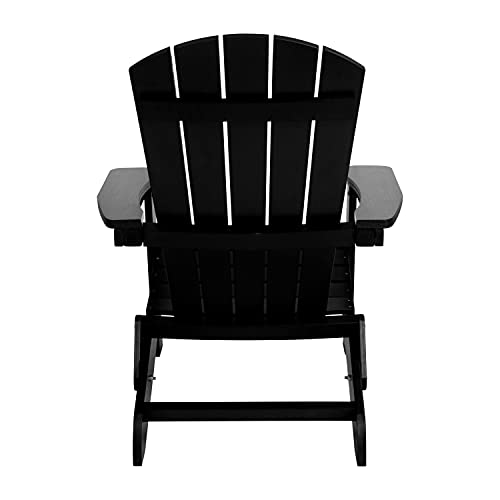 Flash Furniture Charlestown Folding Adirondack Chair Set of 4 Black