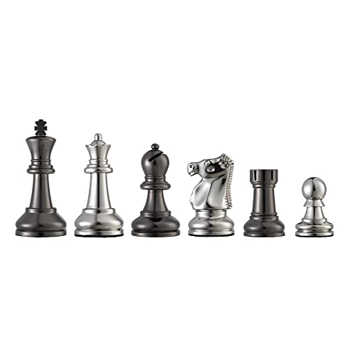 Bobby Fischer Ultimate Metal Staunton Chess Set Black