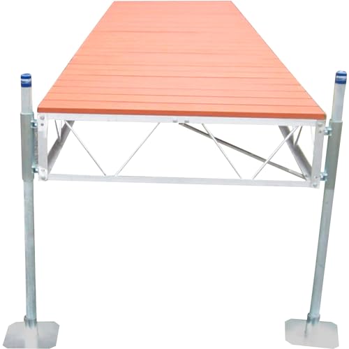 Patriot Docks 16ft Straight Dock with Brown Aluminum Deck Panels