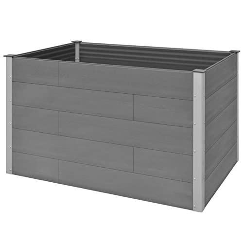 ZEYUAN Garden Raised Bed Planter Box 59.1"x39.4"x35.8" Gray