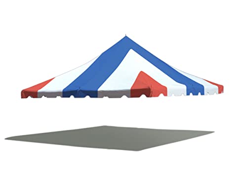 TentandTable 20-Foot X 20-Foot Replacement Pole Tent Top Red/White/Blue Heavy Duty Vinyl
