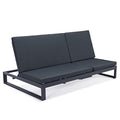 LeisureMod 2-in-1 Convertible Sofa and Chaise Lounge Chair Black