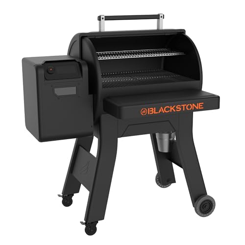 BLACKSTONE Pellet Grill Smoker with 20lb Hopper and Integrated Front Shelf Black