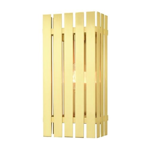 Livex 1 Light Satin Brass Outdoor Wall Lantern Brass