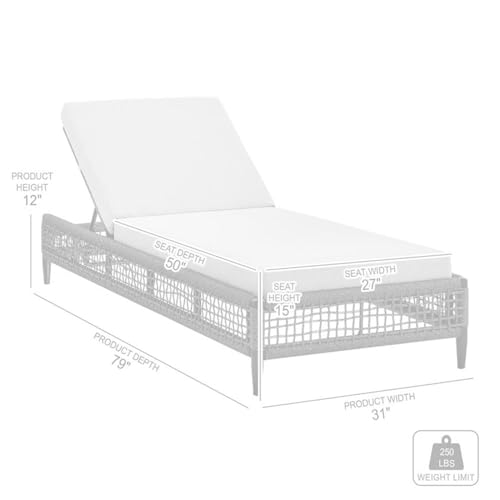 Armen Living Felicia Outdoor Chaise Lounge Standard Black