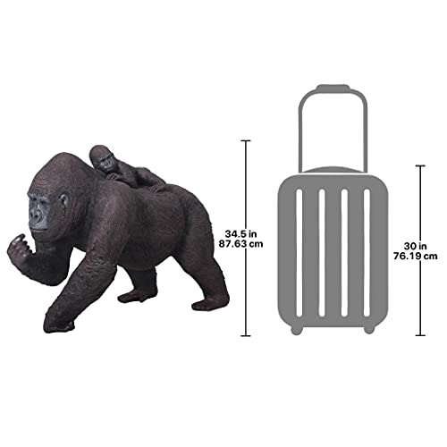 Design Toscano Lowland Gorillas Mother & Child Ape Statues Full Color