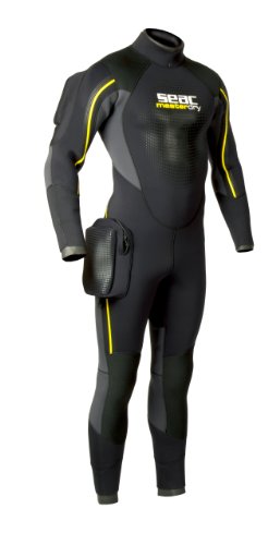 SEAC Men's Masterdry 7mm Neoprene Full Body Semi Dry Suit Black