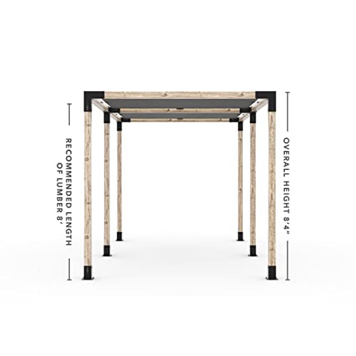 TOJAGRID Double Pergola Kit with 2 Shade Sails for 4x4 Wood Posts 12x16 Black