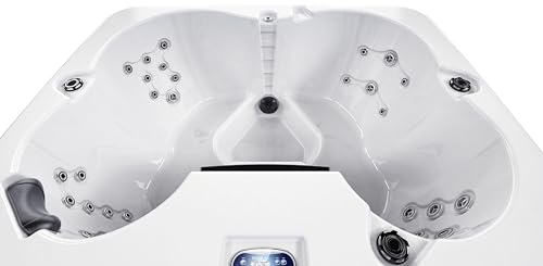 Luxuria Spas Cypress 4-Person 36-Jet Hot Tub with LED Fountains Homemade White/Grey