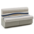 DeckMate Complete 55" Premium Pontoon Boat Seat Bench and Base Ivory Blue Tan