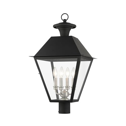 Livex Wentworth Collection 4 Light Outdoor Post Top Lantern Black