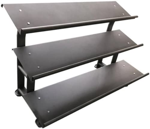 French Fitness Rubber Hex Dumbbell Set with Bench + 3 Tier Dumbbell Rack (New)