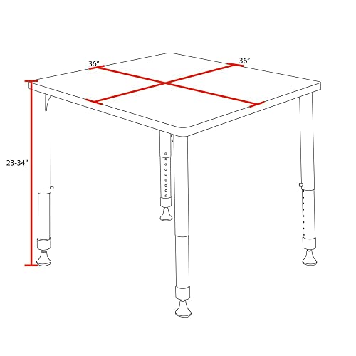 Romig Kee 36" Height Adjustable Classroom Activity Table Maple Grey