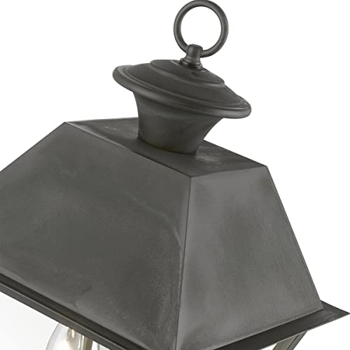 Livex Wentworth 3 Light Outdoor Post Top Lantern 22" Tall Black