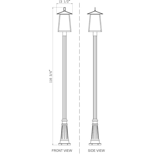 Z-Lite Rainer 4 Light 119" Tall Post Light Black