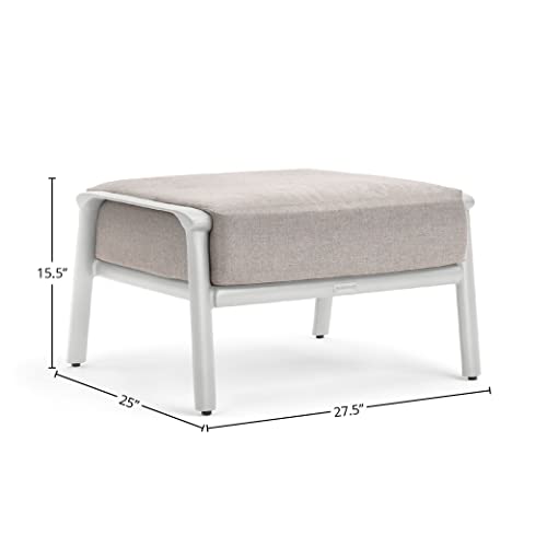 Winston Aspen 3 Piece Seating Set with Lounge Chair, Ottoman, Merge Side Table Coastal Mist