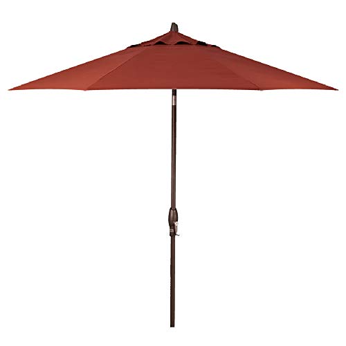 Treasure Garden Deluxe Auto-Tilt 11ft Market Umbrella Sunbrella Henna w/Bronze Frame