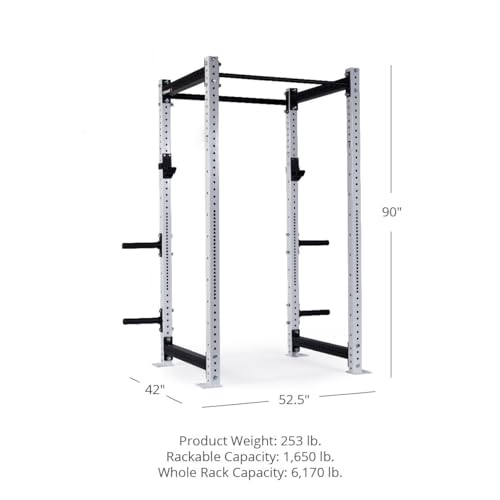 Titan Fitness X-3 Series 90" White Bolt-Down Power Rack 36" Depth