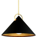 Corbett Lighting Charm 1 Light Pendant Modern Style Black/Gold Leaf 21" Tall 30" Wide