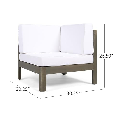 Kaimei OANA 3-Piece Acacia Wood Loveseat Set with Coffee Table White