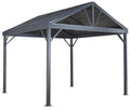 Sojag 8' x 8' Sanibel I Hardtop Gazebo Outdoor Weather-Resistant Aluminum Frame Light Grey