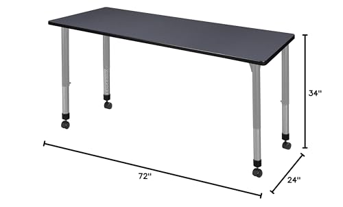 Romig Kee Height Adjustable Mobile Classroom Activity Table 72x24 Grey