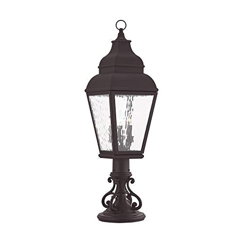 Livex Exeter 3-Light Outdoor Post Head Vintage Pewter