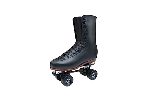 CHICAGO Men's Premium Leather Quad Roller Derby Skate Black Size 9