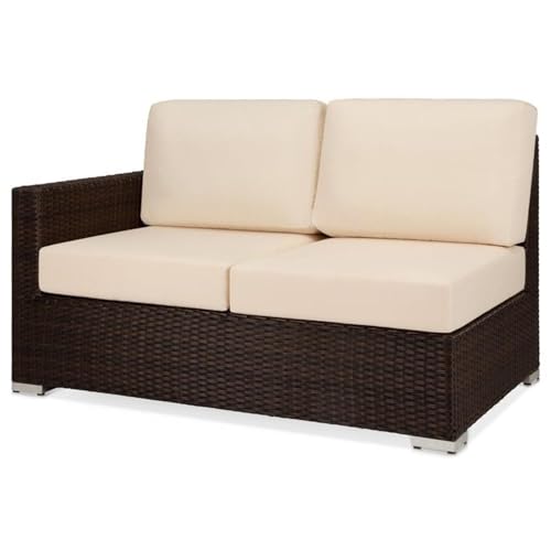 Source Furniture Lucaya Duraweave Outdoor Left Arm Loveseat Espresso