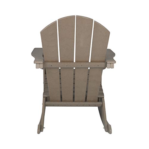 WO WESTIN OUTDOOR Classic Patio Rocking Chair Set of 4 PCS Weathered Wood