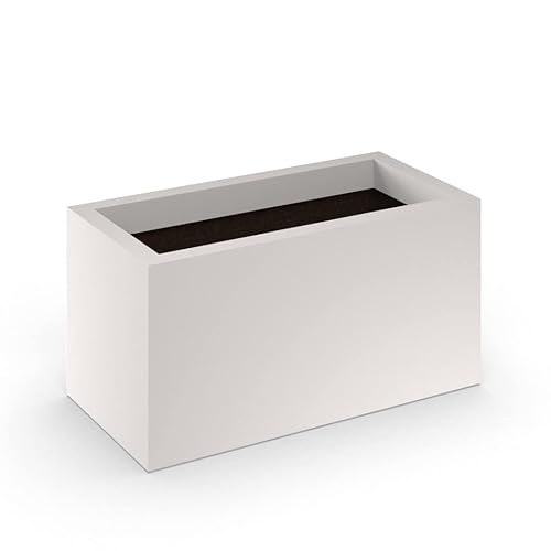 Generic Modern Fiberglass Rectangle Planters 48" L x 15" W x 24" H White Matte