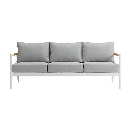 Armen Living Royal Modern Outdoor Patio Conversation Set 4 Piece White
