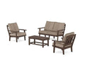 Trex Outdoor Furniture Cape Cod 4-Piece Deep Seating Set Loveseat Vintage Lantern/Spiced Burlap