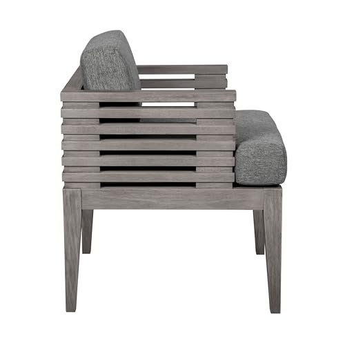 Benzara Hida 24 Inch Outdoor Patio Dining Chair Grey
