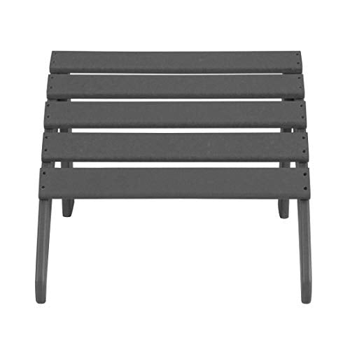 WO WESTIN OUTDOOR 12-Piece Traditional HDPE Adirondack Chair Set with Ottomans and Side Tables Grey