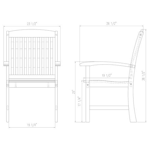 Cambridge Casual Caterina Teak Wood 6-Piece Outdoor Dining Set Natural Teak/Navy Cushion