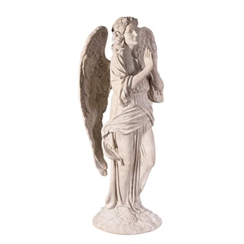 Design Toscano Grand Basilica Praying Angel Garden Statue Antique Stone